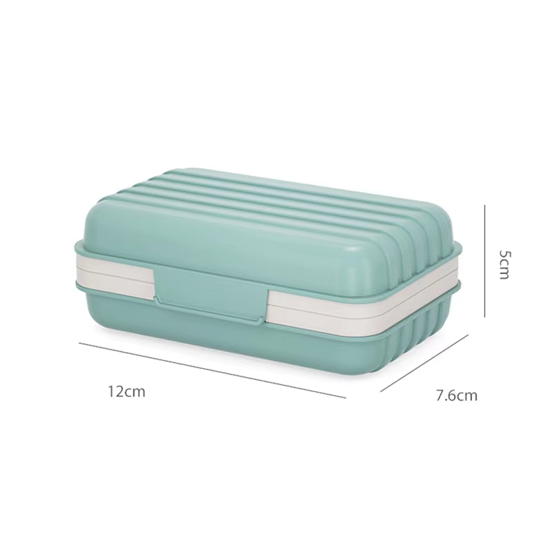 Compact & Durable Soap Case with Removable Drain Tray, Travel Soap Container 