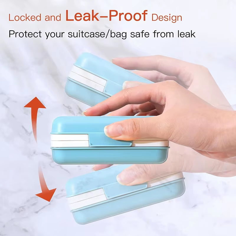 Compact & Durable Soap Case with Removable Drain Tray, Travel Soap Container 