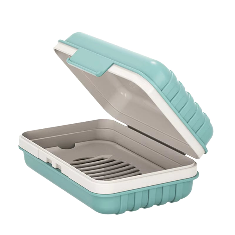 Compact & Durable Soap Case with Removable Drain Tray, Travel Soap Container 